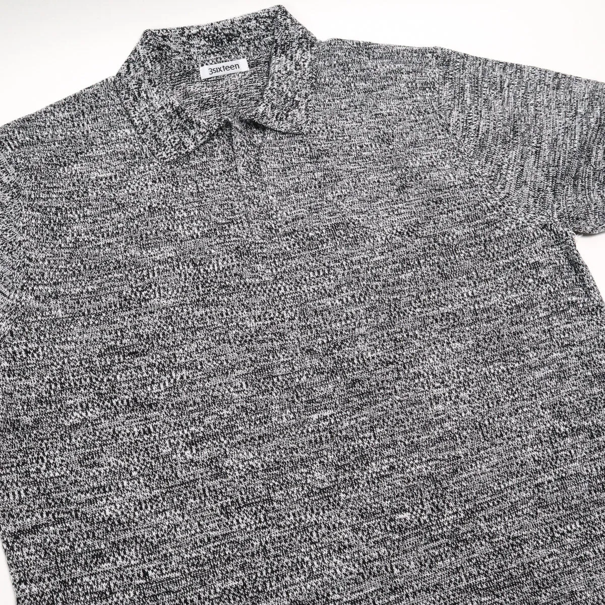 Knit Polo Black Marled Yarn sold by Brooklyn Clothing Co. product image thumbnail 3