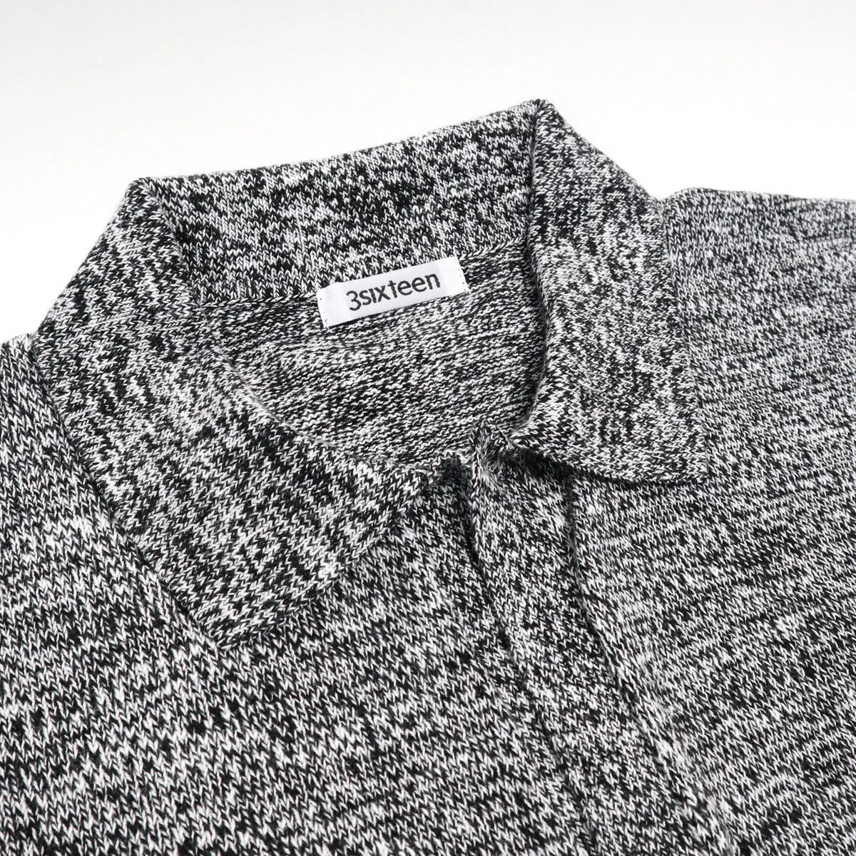Knit Polo Black Marled Yarn sold by Brooklyn Clothing Co. product image thumbnail 2