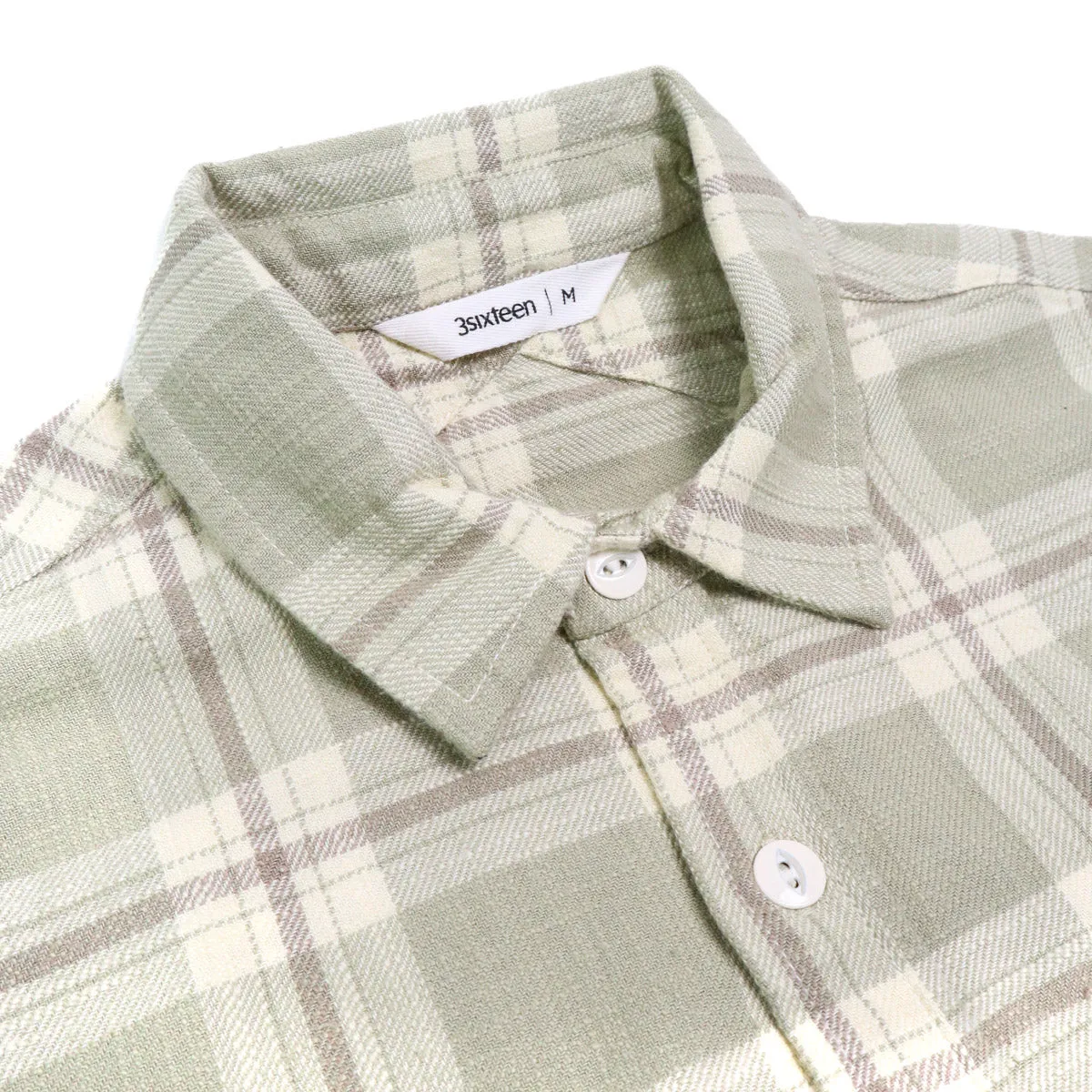 Crosscut Flannel Seafoam Slub Check sold by Brooklyn Clothing Co. product image thumbnail 2