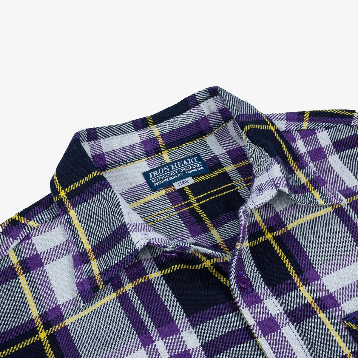 IHSH-382-PUR 9oz Selvedge American Check Work Shirt Purple sold by Brooklyn Clothing Co. product image thumbnail 2