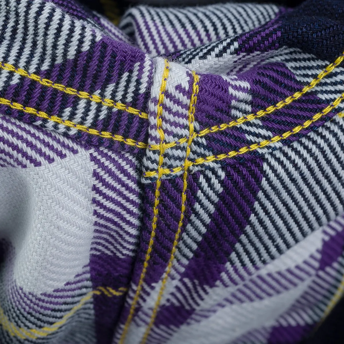 IHSH-382-PUR 9oz Selvedge American Check Work Shirt Purple sold by Brooklyn Clothing Co. product image thumbnail 5