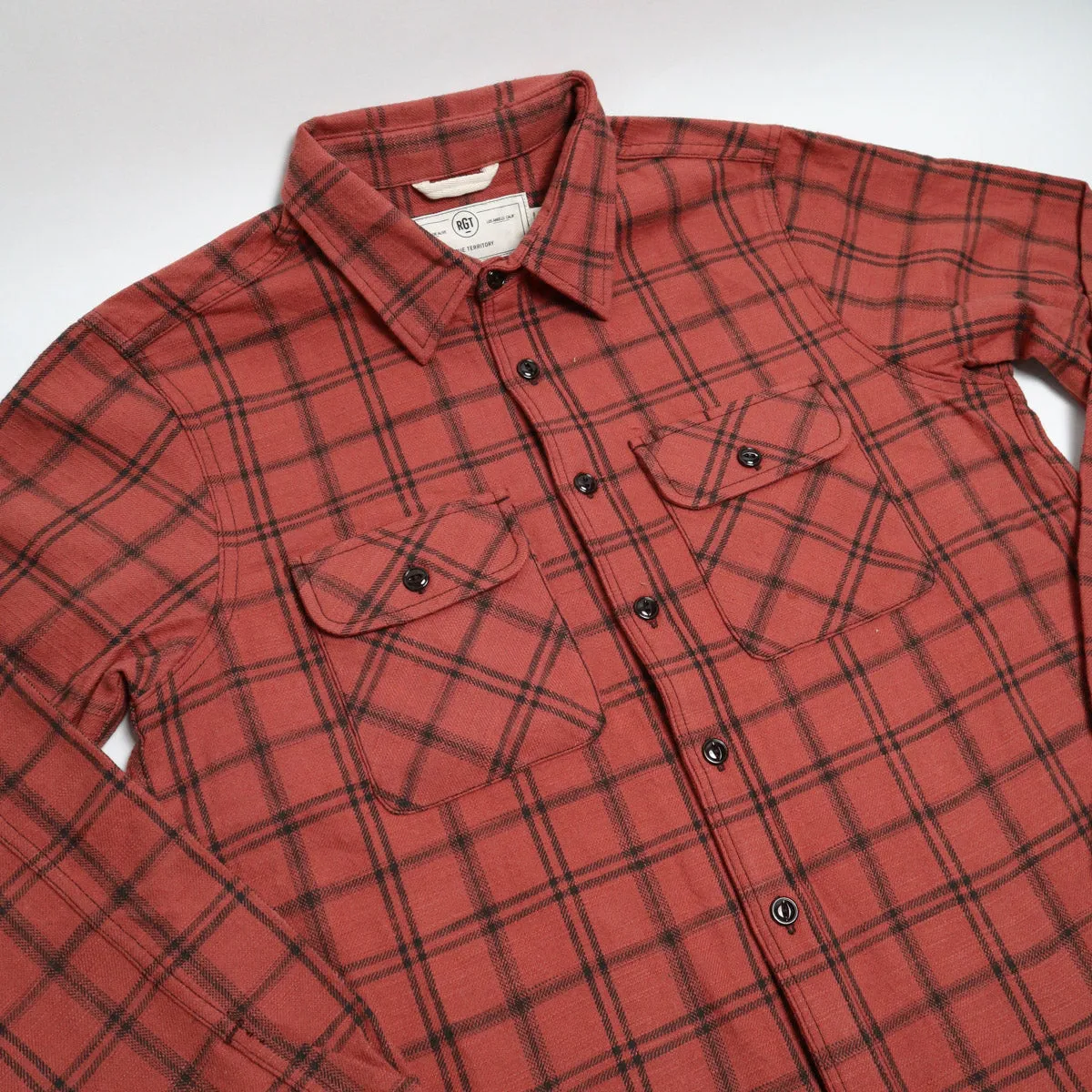 Field Shirt Faded Rust Slub Plaid sold by Brooklyn Clothing Co. product image thumbnail 3
