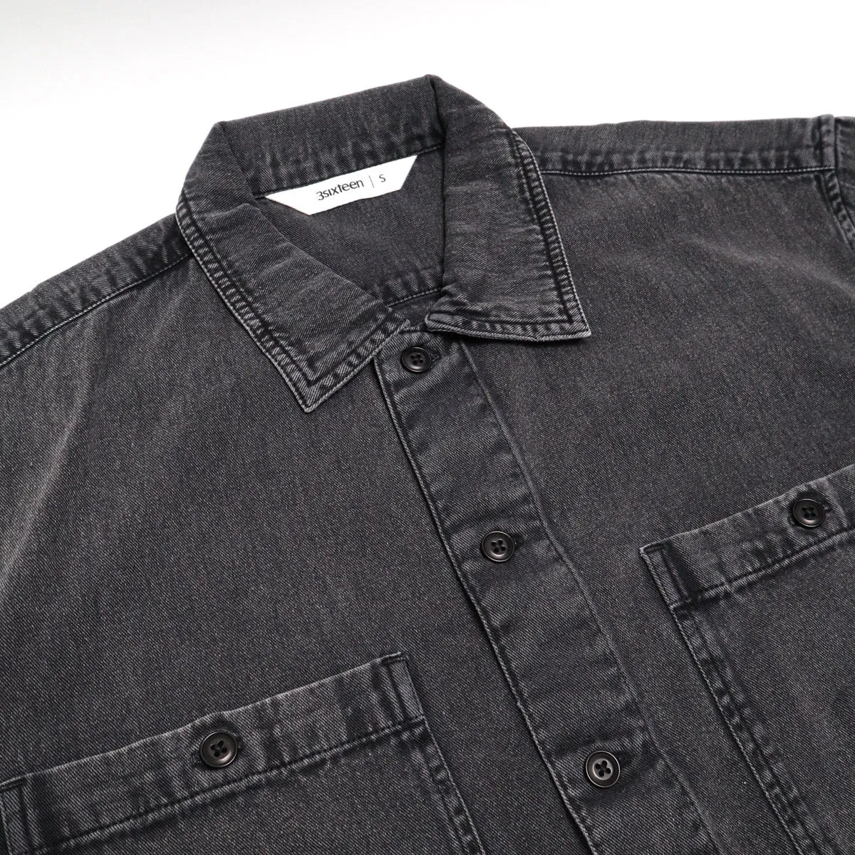 Short Sleeve Workshirt Black Stonewash sold by Brooklyn Clothing Co. product image thumbnail 2
