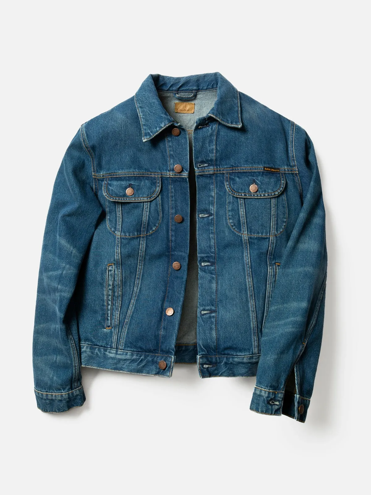 Danny Greaser Denim Jacket Mid Blue sold by Brooklyn Clothing Co.
