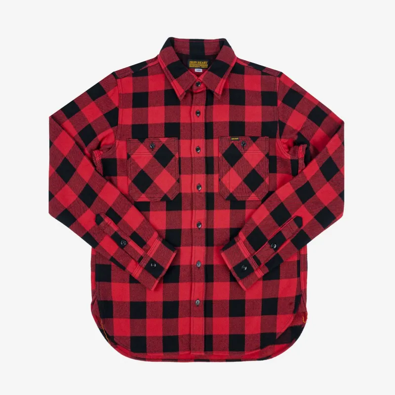 IHSH-244-RED Ultra Heavy Flannel Buffalo Check Work Shirt Red/Black sold by Brooklyn Clothing Co.
