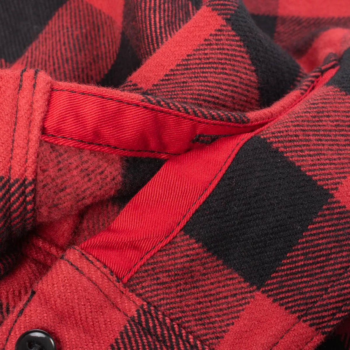 IHSH-244-RED Ultra Heavy Flannel Buffalo Check Work Shirt Red/Black sold by Brooklyn Clothing Co. product image thumbnail 5