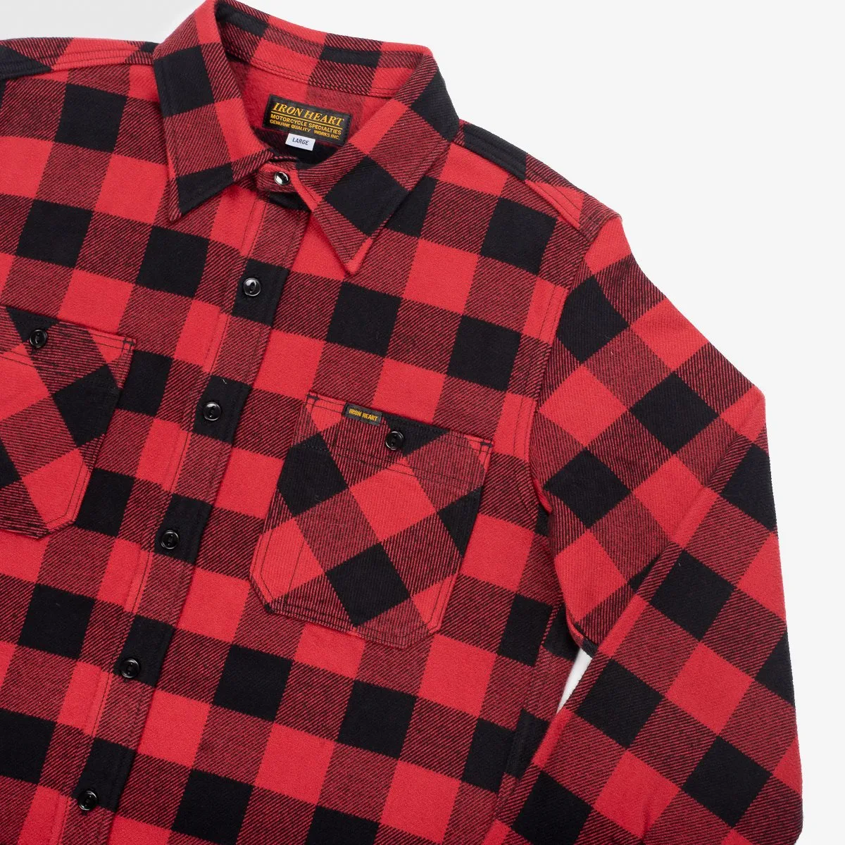 IHSH-244-RED Ultra Heavy Flannel Buffalo Check Work Shirt Red/Black sold by Brooklyn Clothing Co. product image thumbnail 3