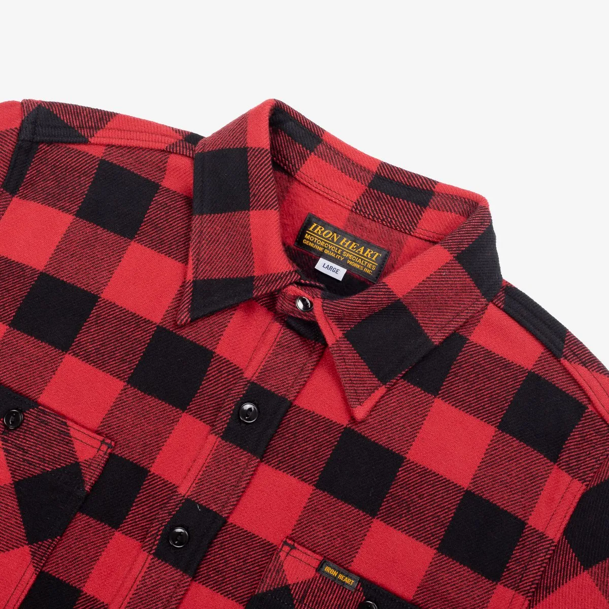 IHSH-244-RED Ultra Heavy Flannel Buffalo Check Work Shirt Red/Black sold by Brooklyn Clothing Co. product image thumbnail 2
