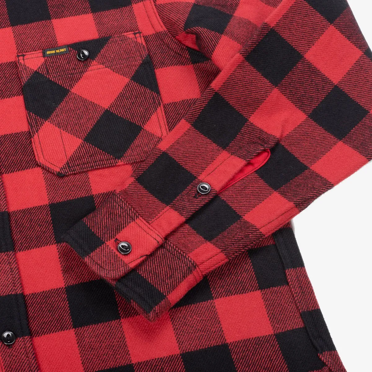 IHSH-244-RED Ultra Heavy Flannel Buffalo Check Work Shirt Red/Black sold by Brooklyn Clothing Co. product image thumbnail 4