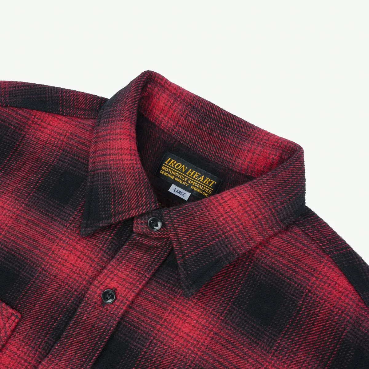 IHSH-265-RED Ultra Heavy Flannel Ombré Check Work Shirt Red/Black sold by Brooklyn Clothing Co. product image thumbnail 2