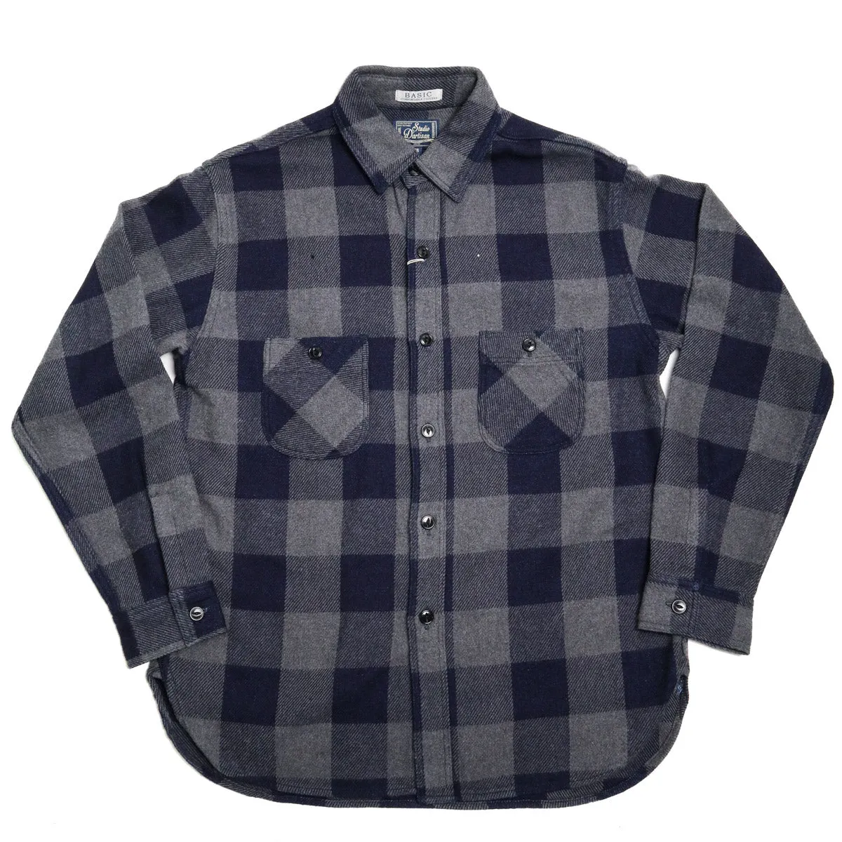 5703 Indigo Check Heavy Flannel Grey sold by Brooklyn Clothing Co.