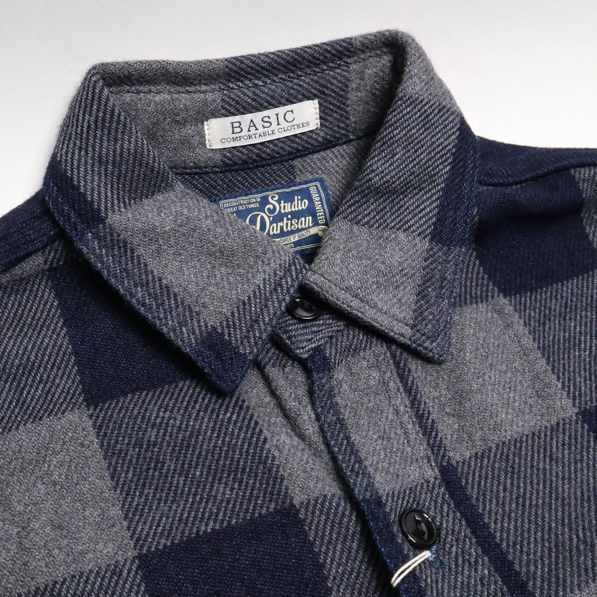 5703 Indigo Check Heavy Flannel Grey sold by Brooklyn Clothing Co. product image thumbnail 2