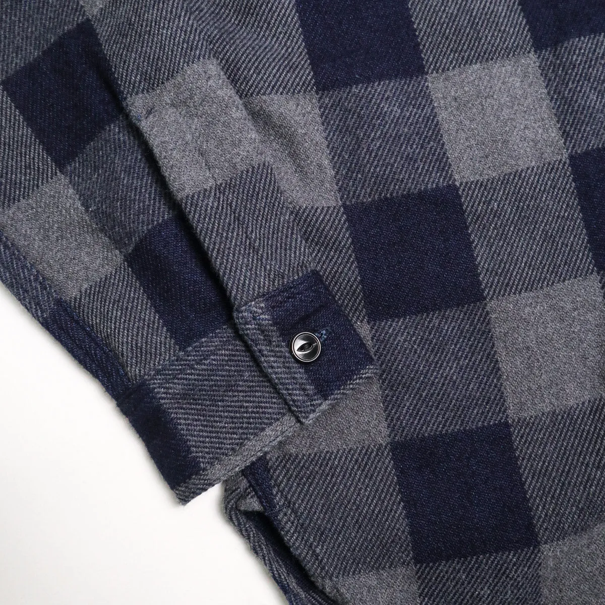 5703 Indigo Check Heavy Flannel Grey sold by Brooklyn Clothing Co. product image thumbnail 4
