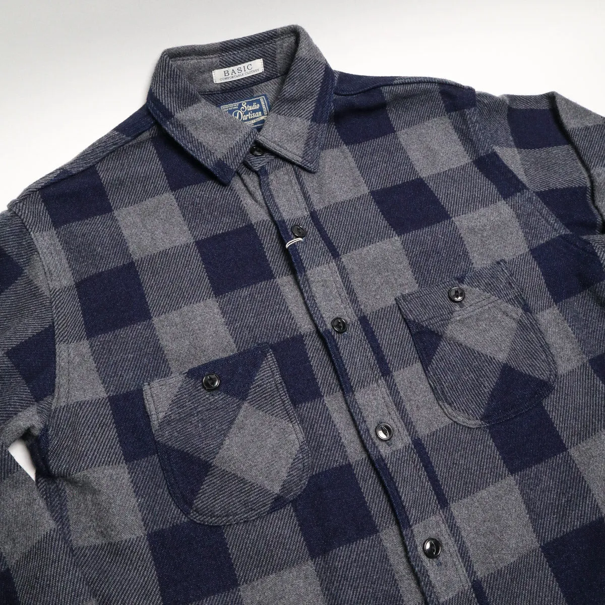 5703 Indigo Check Heavy Flannel Grey sold by Brooklyn Clothing Co. product image thumbnail 3