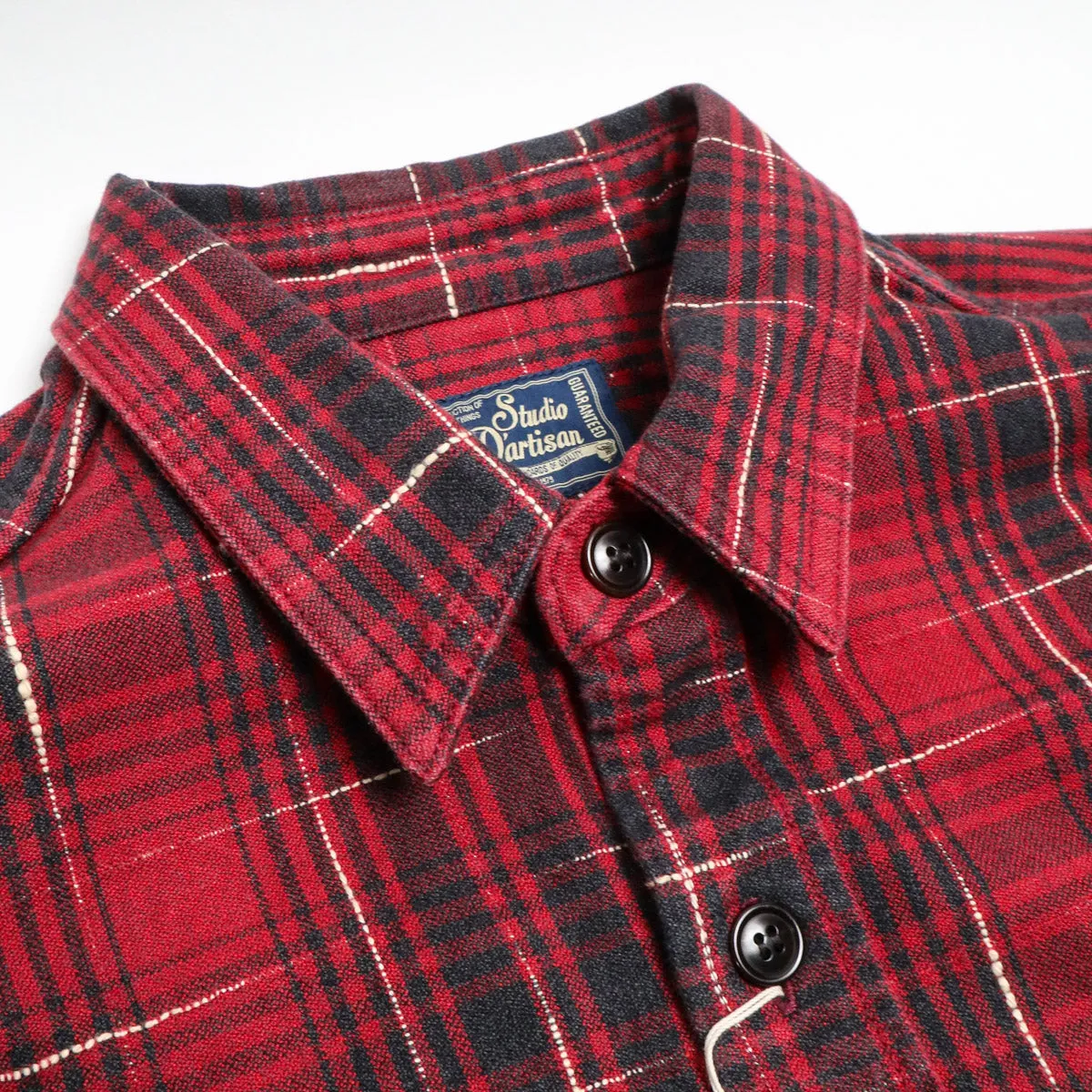 5698 "Midare Kasuri" Heavyweight Check Shirt Red sold by Brooklyn Clothing Co. product image thumbnail 2