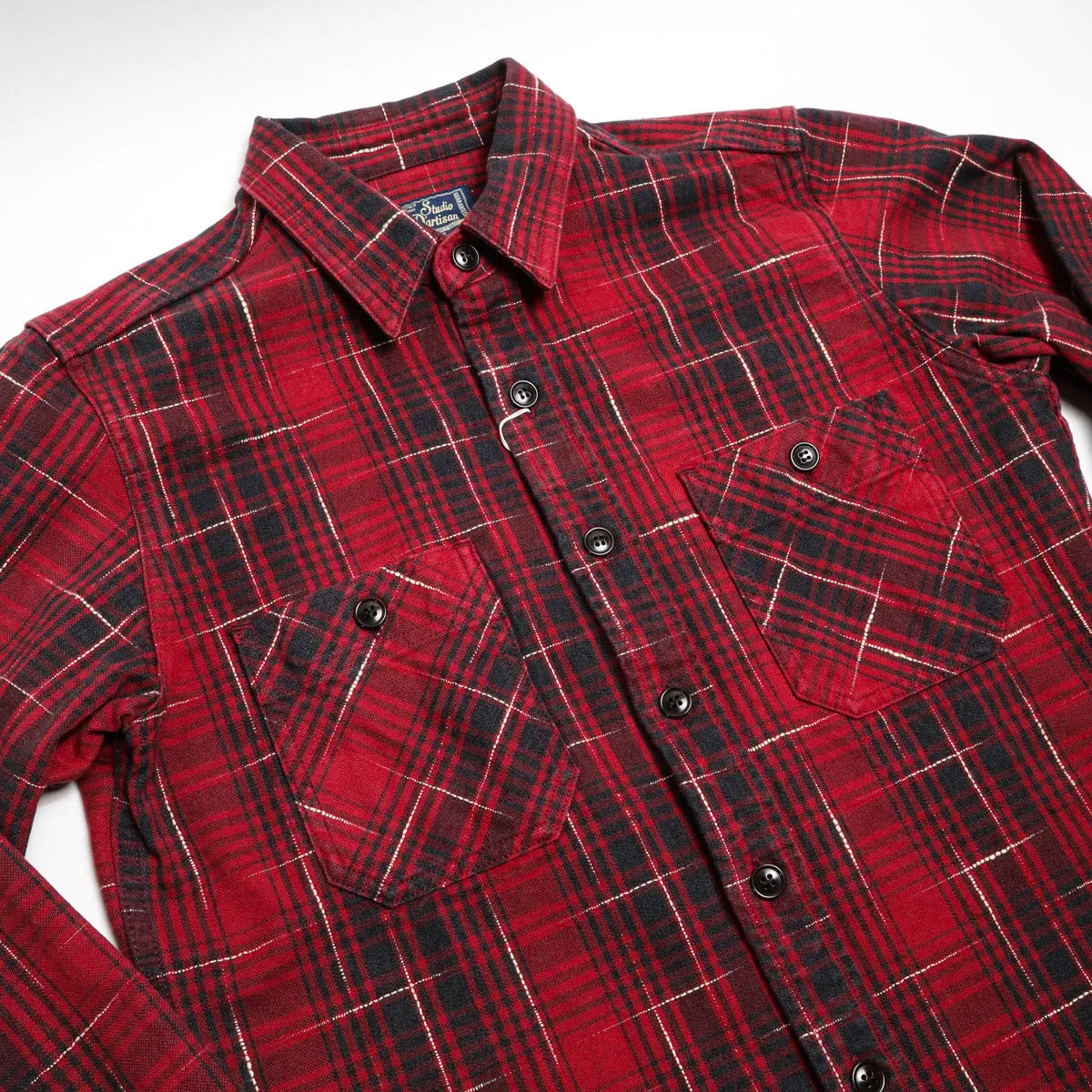 5698 "Midare Kasuri" Heavyweight Check Shirt Red sold by Brooklyn Clothing Co. product image thumbnail 3
