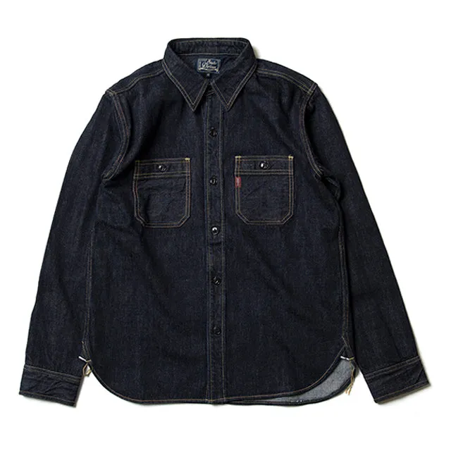 D5335S OW 14oz Selvedge Denim Work Shirt Indigo One Wash sold by Brooklyn Clothing Co.