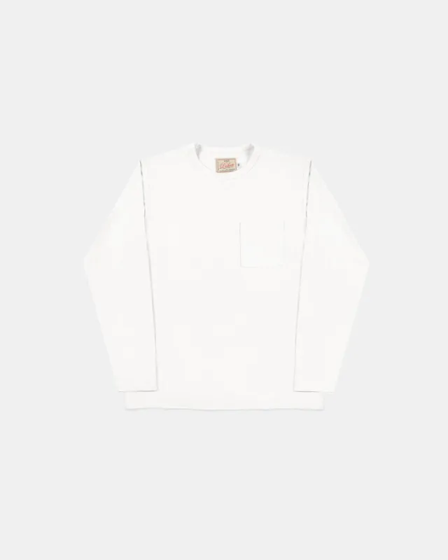 Heavy Duty Long Sleeve Pocket Tee White sold by Brooklyn Clothing Co.
