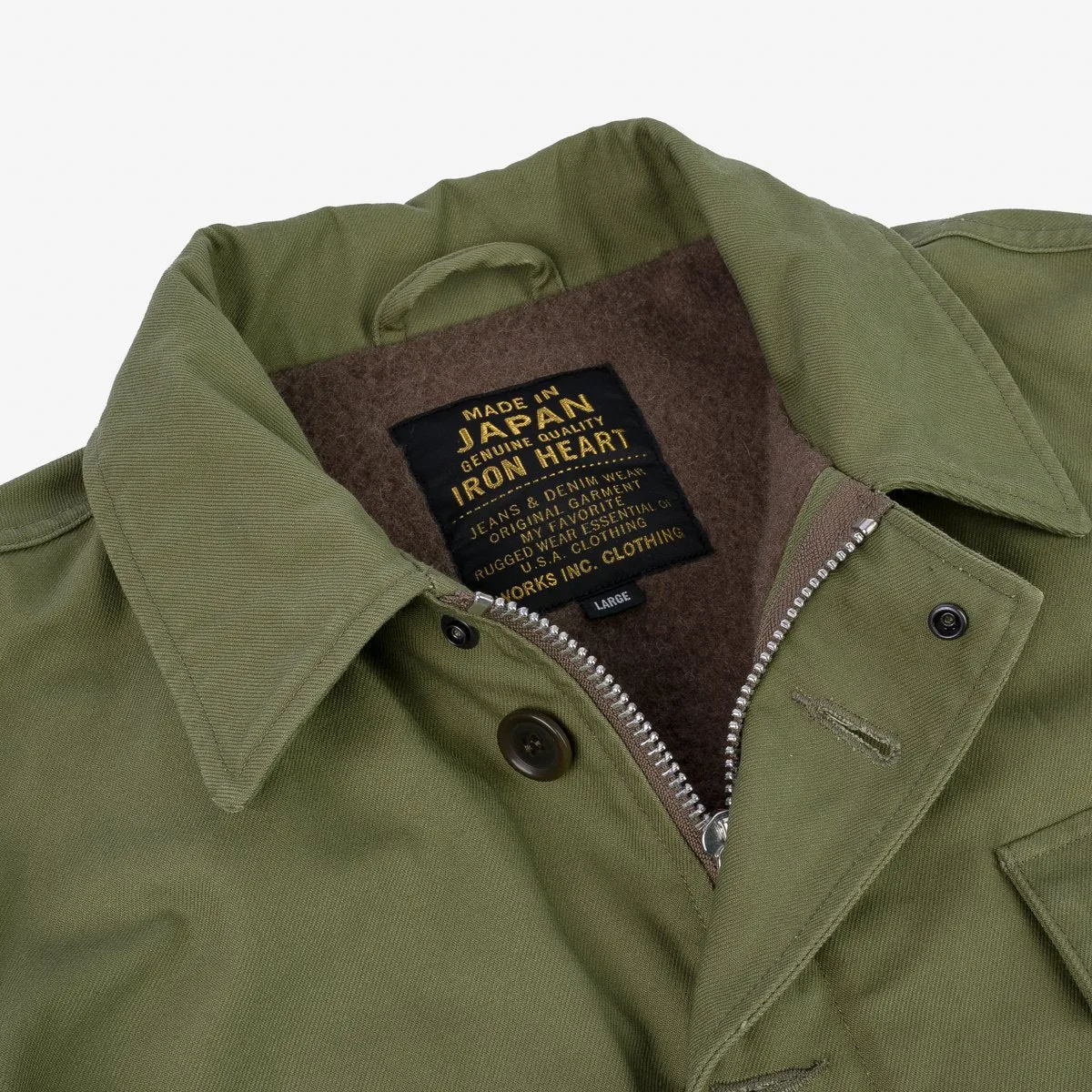IHM-39-OLV Military Serge A2 Deck Jacket Olive sold by Brooklyn Clothing Co. product image thumbnail 5
