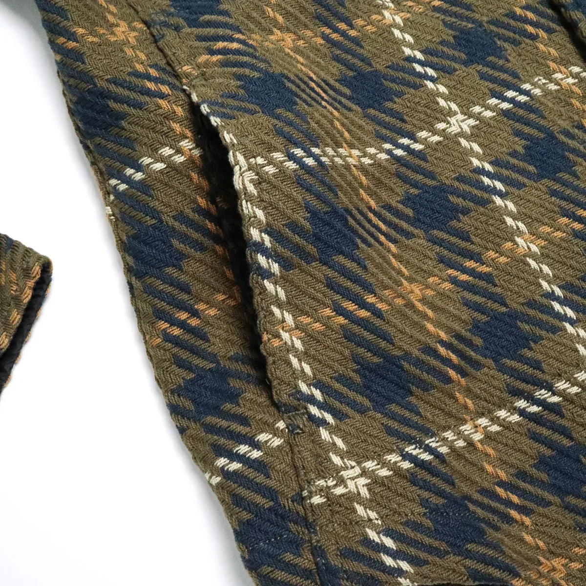 The Anvil 13oz Loose Weave Plaid Olive sold by Brooklyn Clothing Co. product image thumbnail 5