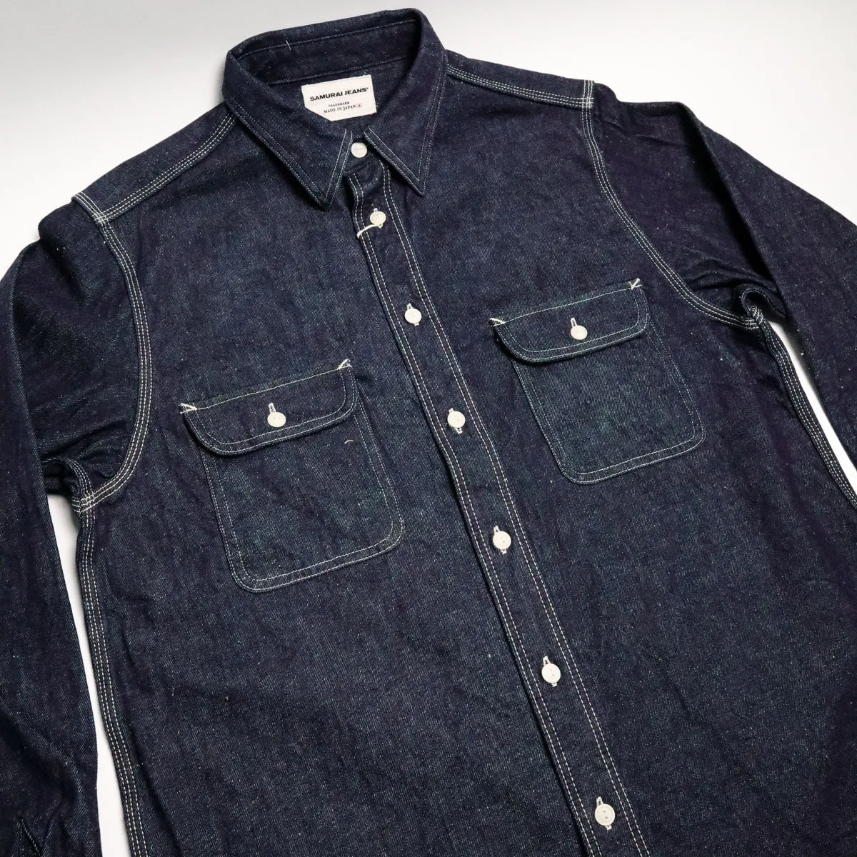 SJSW-SC01 10oz Japanese Selvedge Denim Work Shirt Indigo sold by Brooklyn Clothing Co. product image thumbnail 3