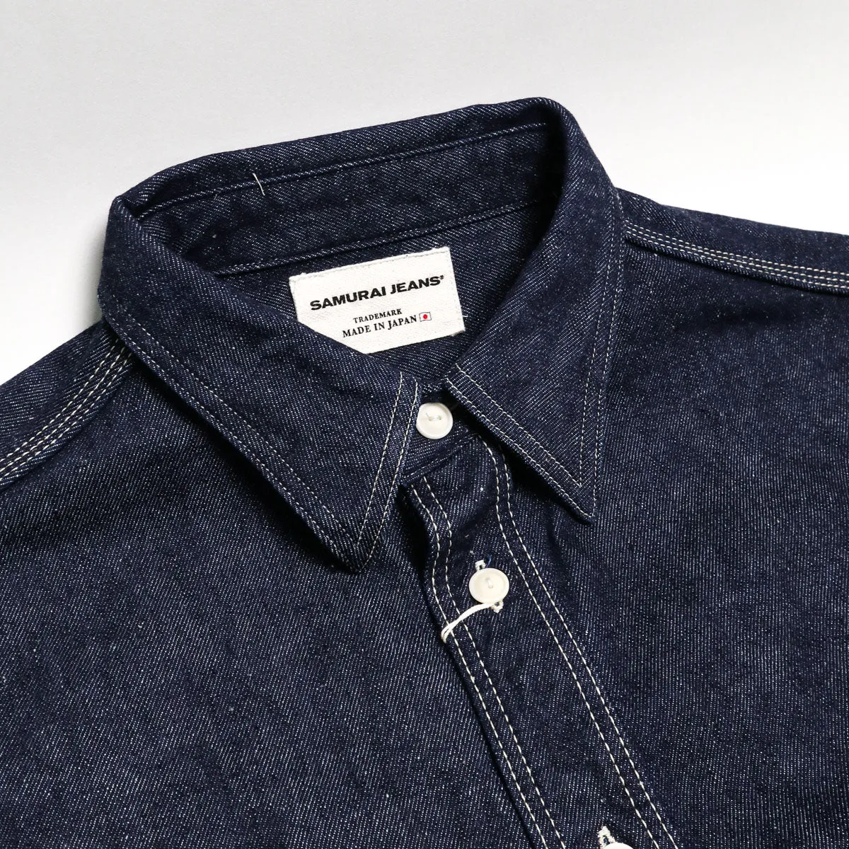 SJSW-SC01 10oz Japanese Selvedge Denim Work Shirt Indigo sold by Brooklyn Clothing Co. product image thumbnail 2