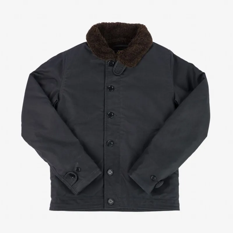 IHM-37-BLK Oiled Whipcord N1 Deck Jacket Black sold by Brooklyn Clothing Co.