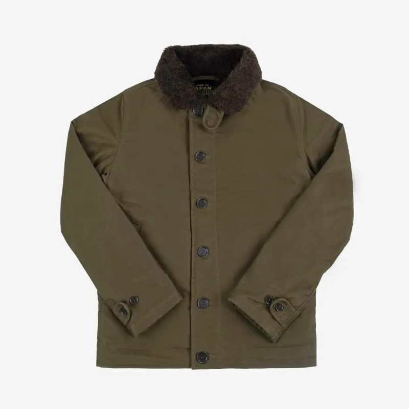 IHM-37-ODG Oiled Whipcord N1 Deck Jacket Olive sold by Brooklyn Clothing Co.