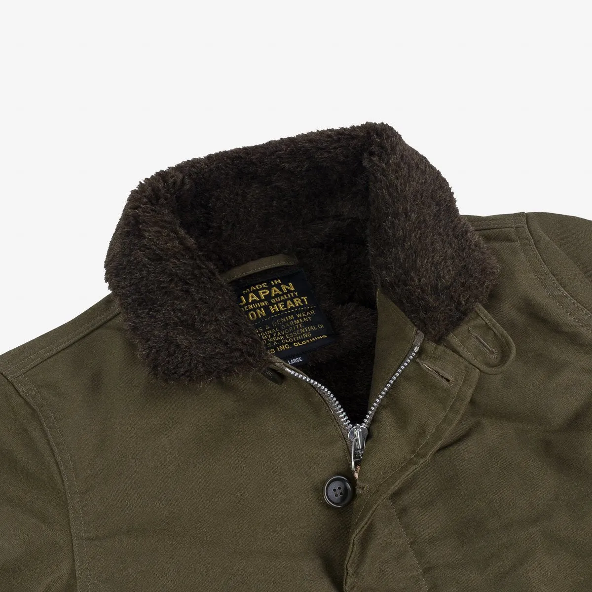 IHM-37-ODG Oiled Whipcord N1 Deck Jacket Olive sold by Brooklyn Clothing Co. product image thumbnail 2