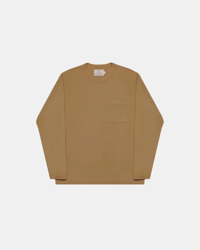 Heavy Duty Long Sleeve Pocket Tee Fawn sold by Brooklyn Clothing Co.