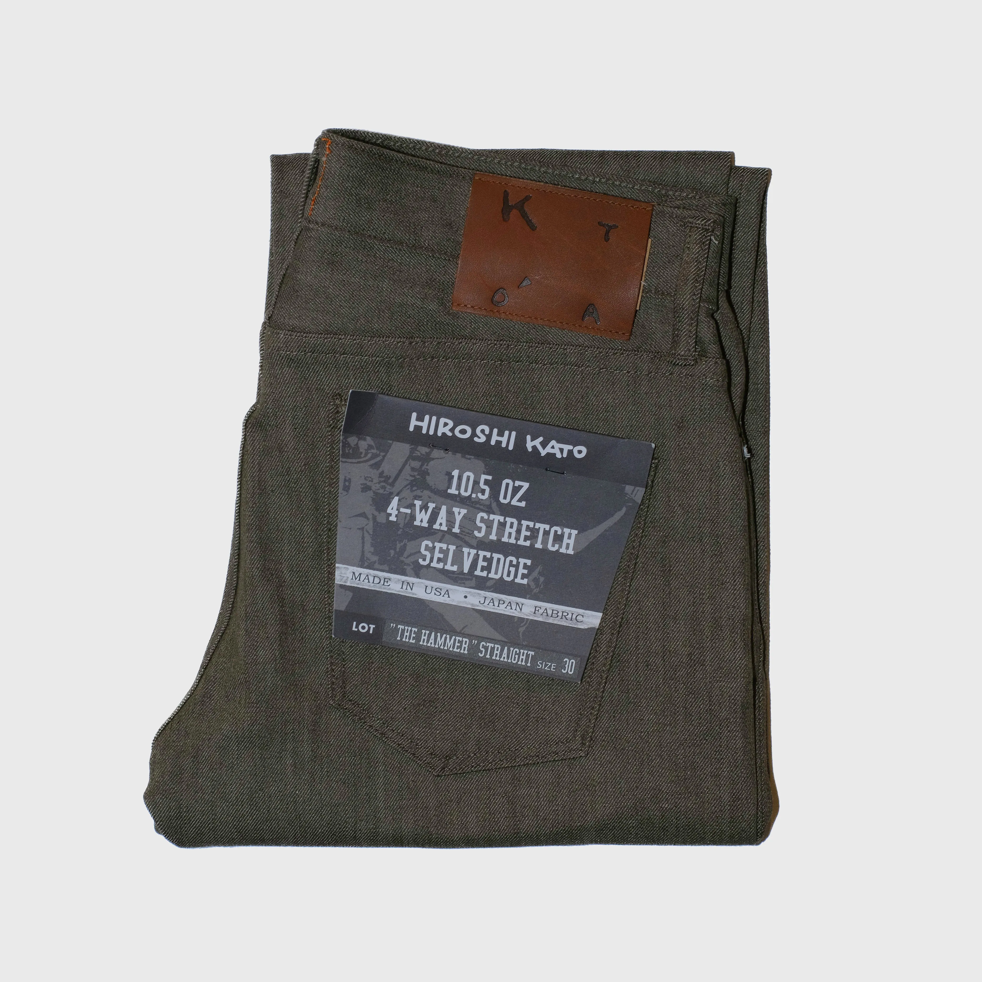 The Hammer Straight 10.5oz Dark Green Raw Selvedge Denim sold by Brooklyn Clothing Co.