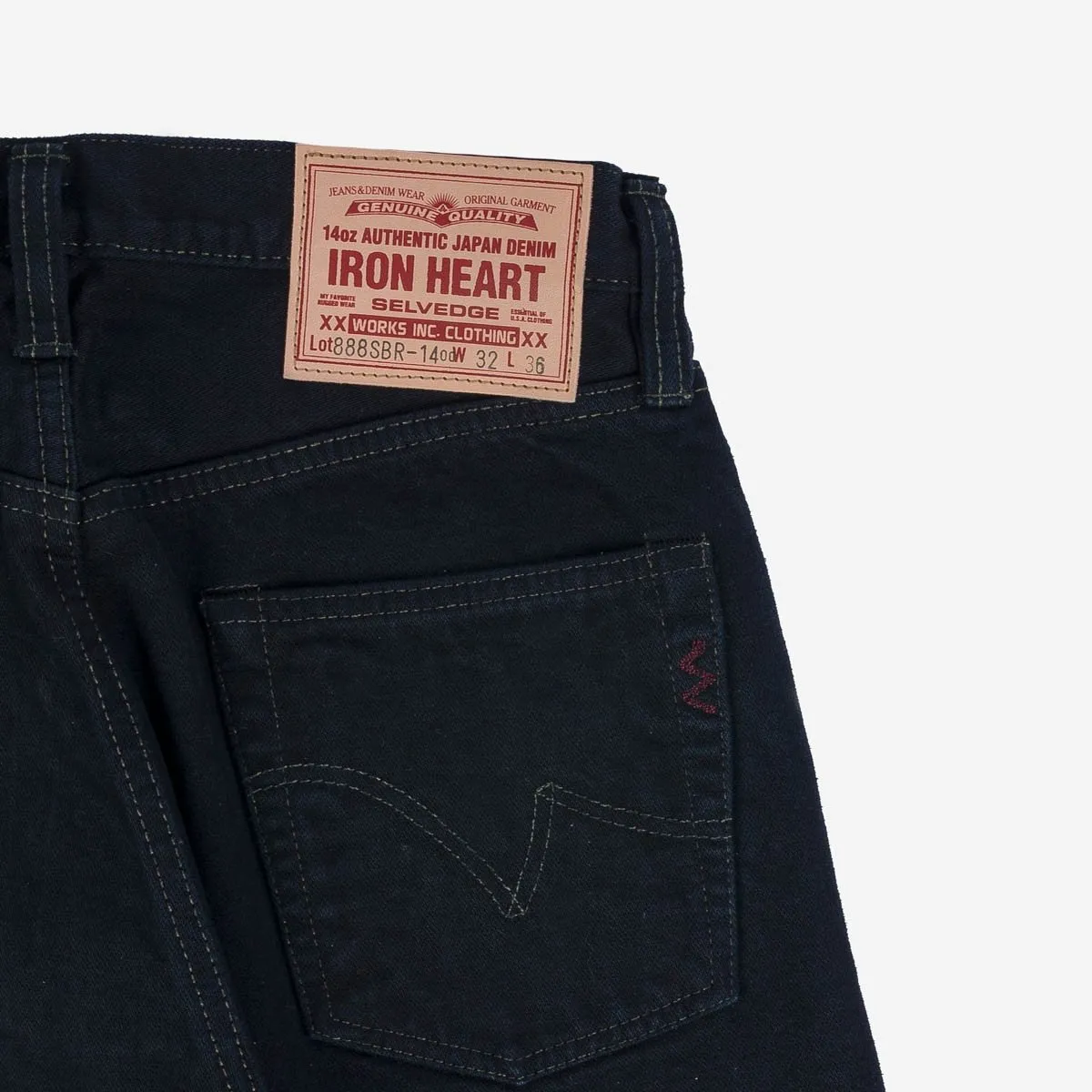 IH-888SBR-14od 14oz Broken Twill Selvedge Denim Relaxed Taper Indigo Overdyed Black sold by Brooklyn Clothing Co. product image thumbnail 4
