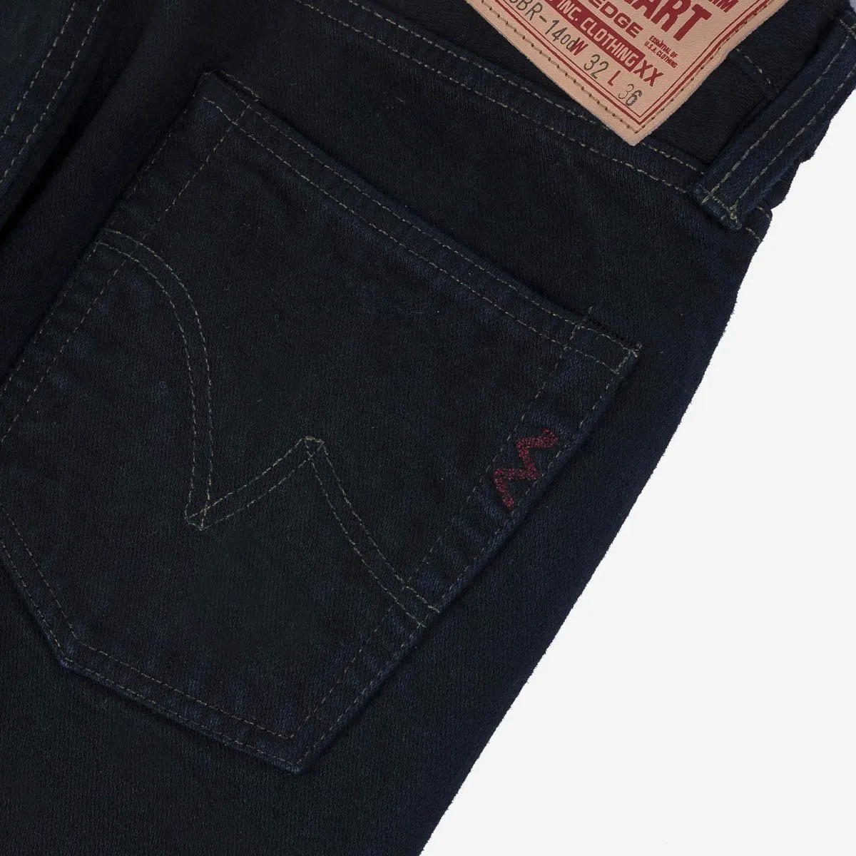 IH-888SBR-14od 14oz Broken Twill Selvedge Denim Relaxed Taper Indigo Overdyed Black sold by Brooklyn Clothing Co. product image thumbnail 5