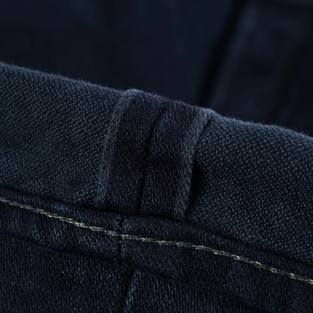 IH-888SBR-14od 14oz Broken Twill Selvedge Denim Relaxed Taper Indigo Overdyed Black sold by Brooklyn Clothing Co. product image thumbnail 2