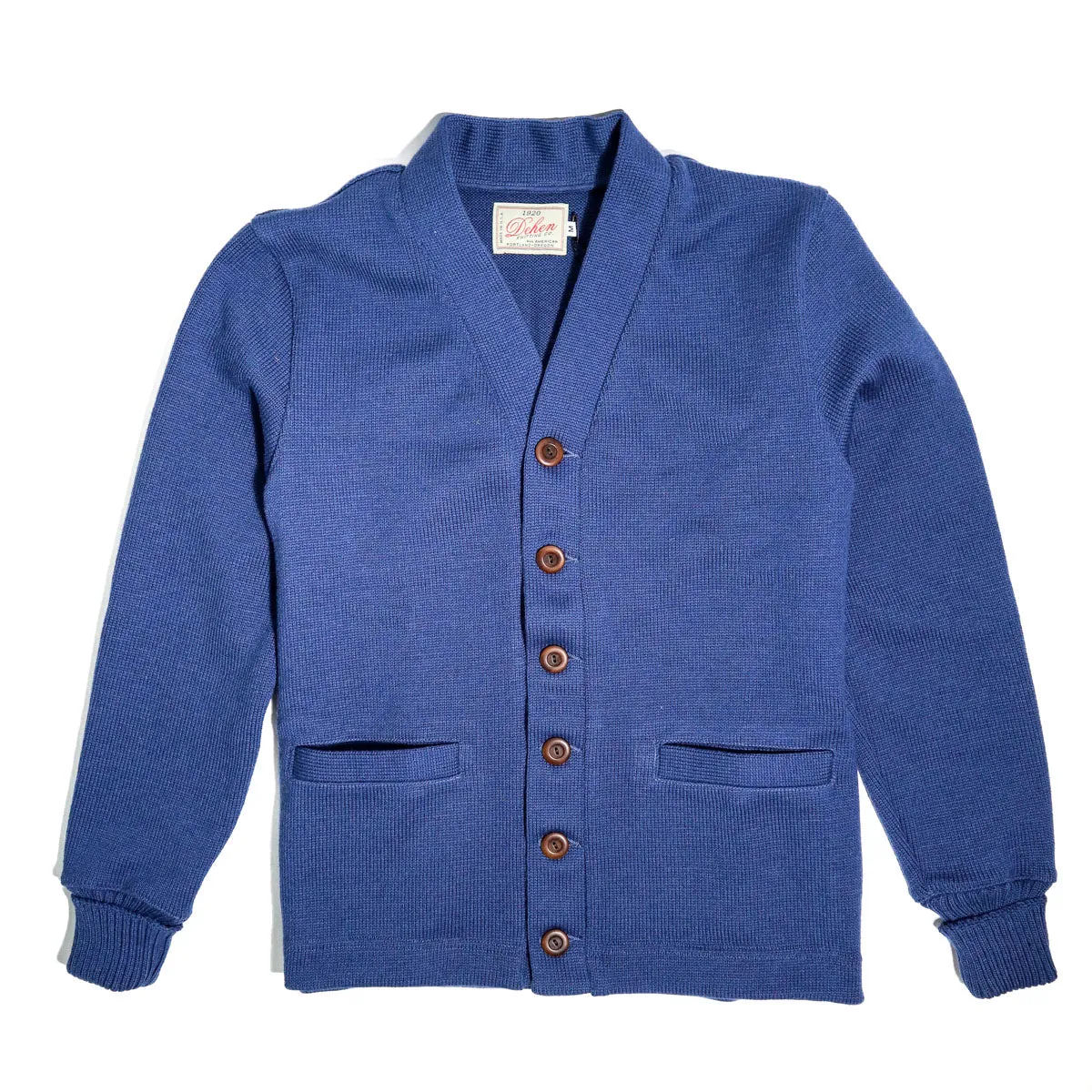 Brooklyn x Dehen Classic Cardigan Sweater Bridge Blue sold by Brooklyn Clothing Co.