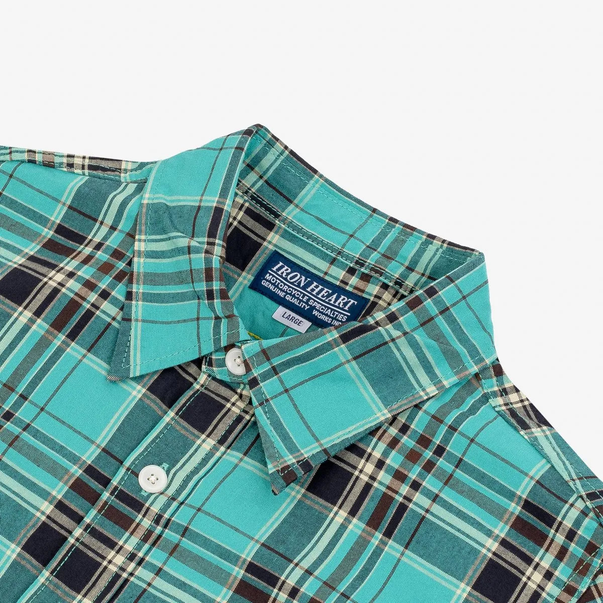 IHSH-356-GRN 5oz Selvedge Madras Check Work Shirt Green sold by Brooklyn Clothing Co. product image thumbnail 2