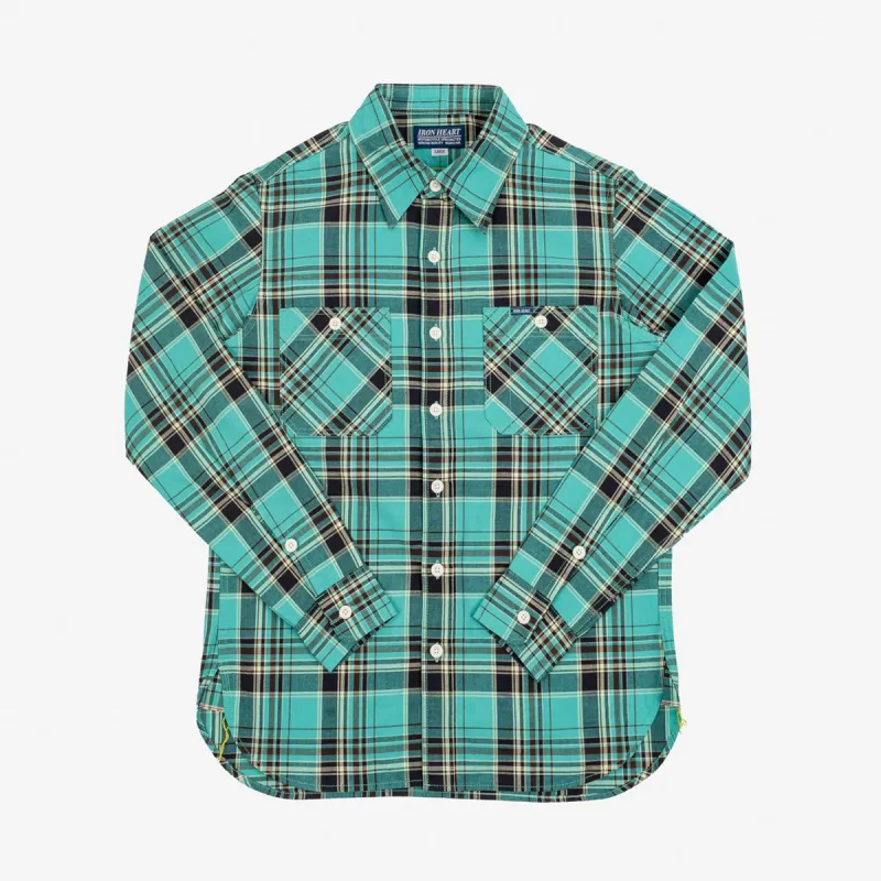 IHSH-356-GRN 5oz Selvedge Madras Check Work Shirt Green sold by Brooklyn Clothing Co.