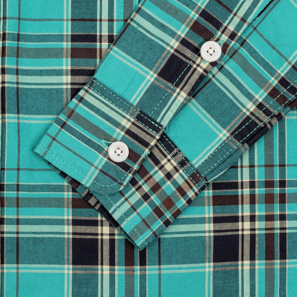IHSH-356-GRN 5oz Selvedge Madras Check Work Shirt Green sold by Brooklyn Clothing Co. product image thumbnail 4