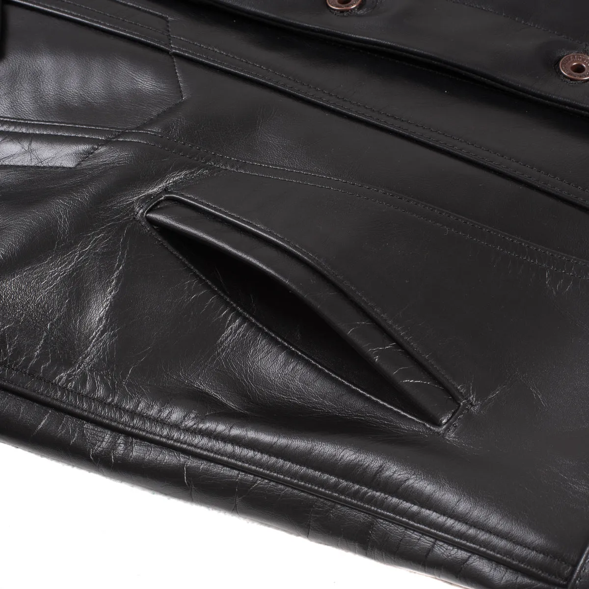 IHJ-64-BLK Japanese Horsehide Modified Type III Black Tea-Core sold by Brooklyn Clothing Co. product image thumbnail 4