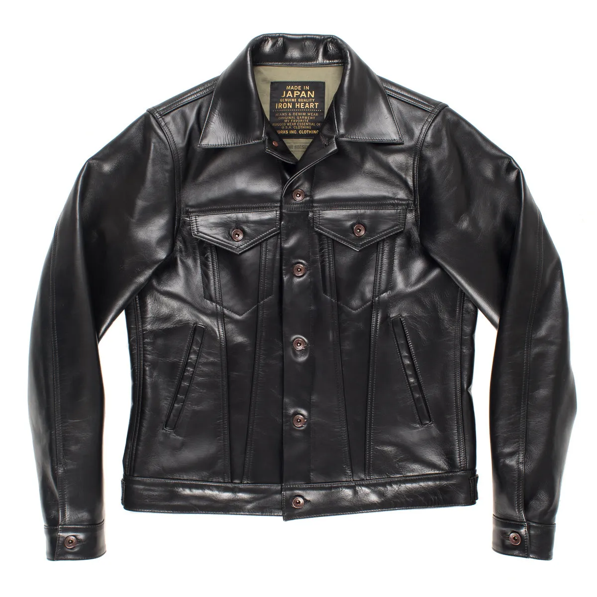 IHJ-64-BLK Japanese Horsehide Modified Type III Black Tea-Core sold by Brooklyn Clothing Co.