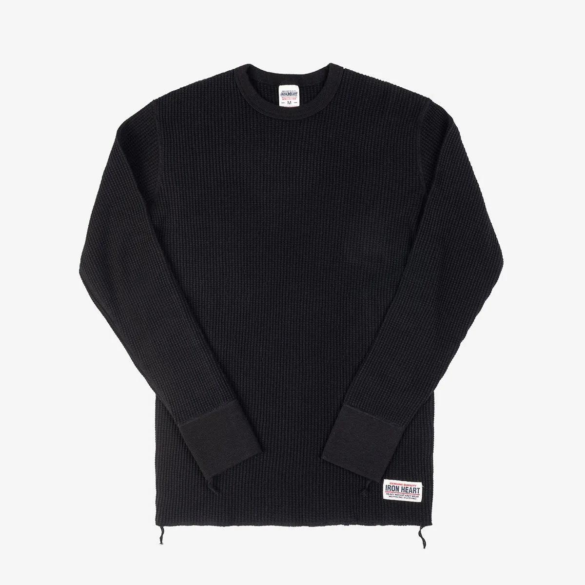 IHTL-1301-BLK Waffle Knit Long Sleeve Crew Neck Thermal Black sold by Brooklyn Clothing Co.
