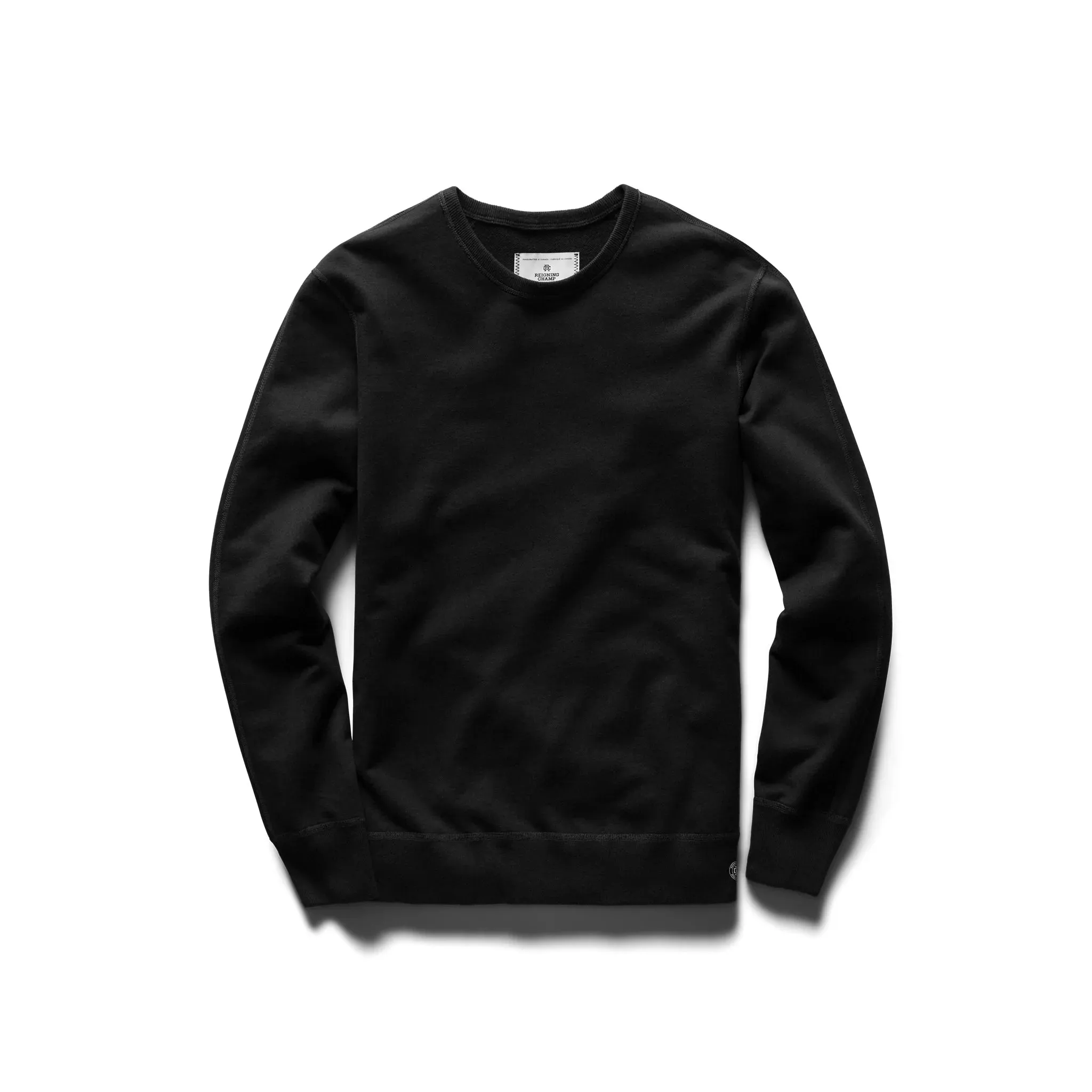 Lightweight Terry Crewneck Black sold by Brooklyn Clothing Co.
