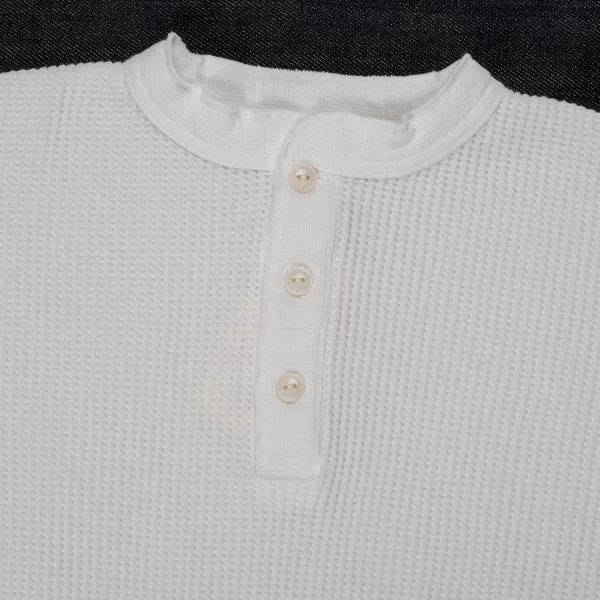 IHTL-1213-WHT Waffle Knit Long Sleeve Thermal Henley White sold by Brooklyn Clothing Co. product image thumbnail 3