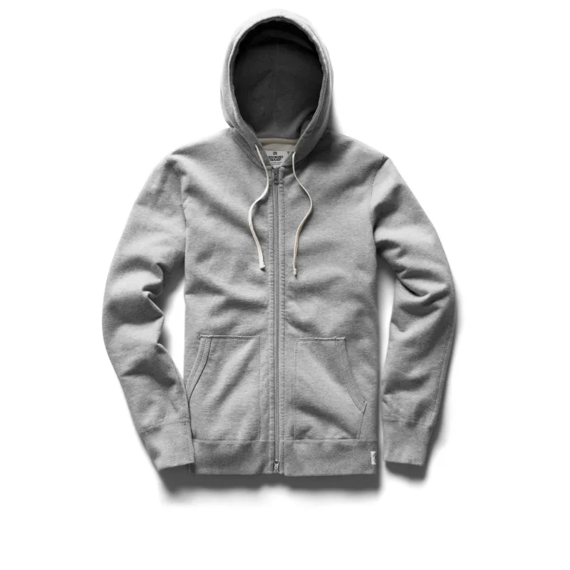 Midweight Terry Zip Hoodie Heather Grey sold by Brooklyn Clothing Co.