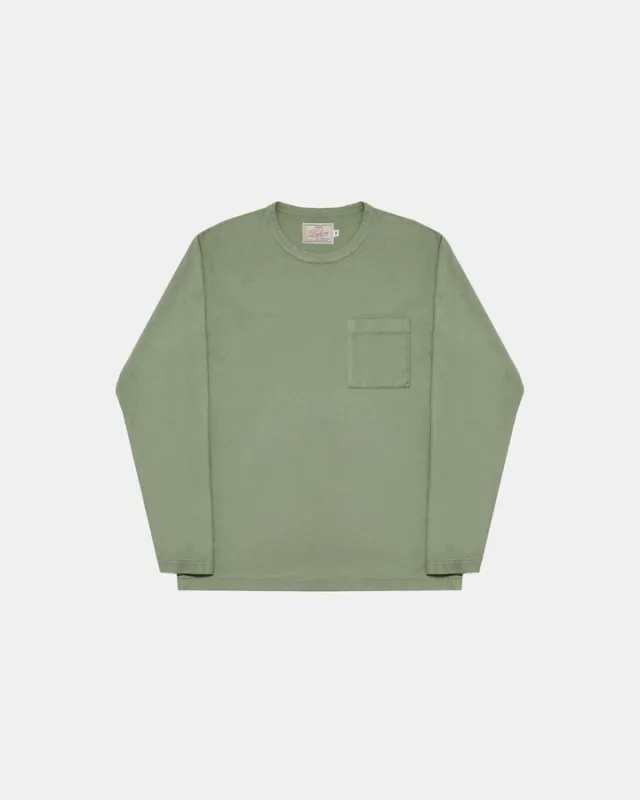 Heavy Duty Long Sleeve Pocket Tee Sage sold by Brooklyn Clothing Co.