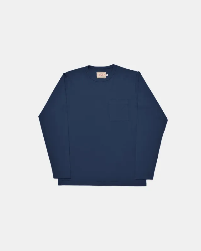 Heavy Duty Long Sleeve Pocket Tee Navy sold by Brooklyn Clothing Co.