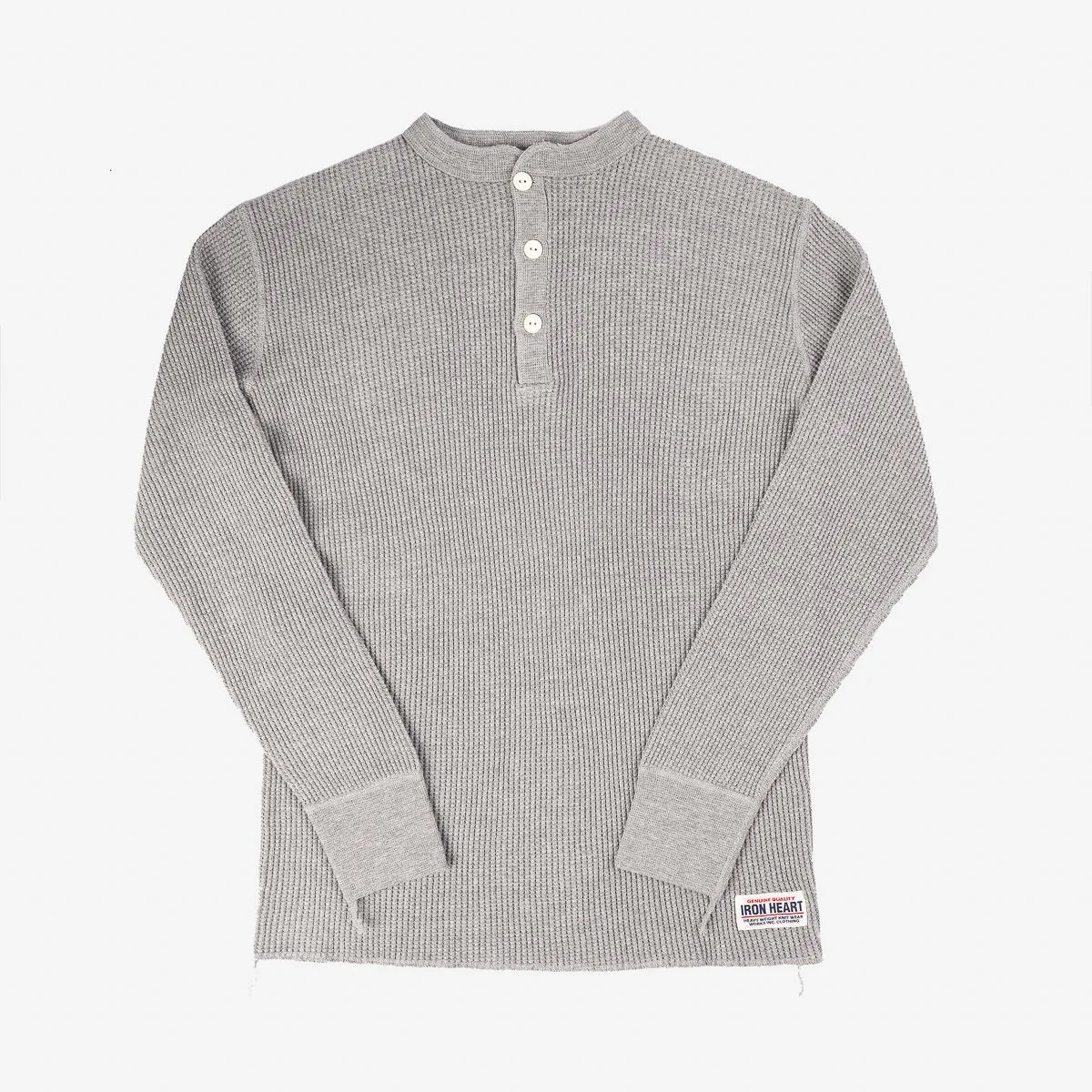 IHTL-1213-GRY Waffle Knit Long Sleeve Thermal Henley Grey sold by Brooklyn Clothing Co.