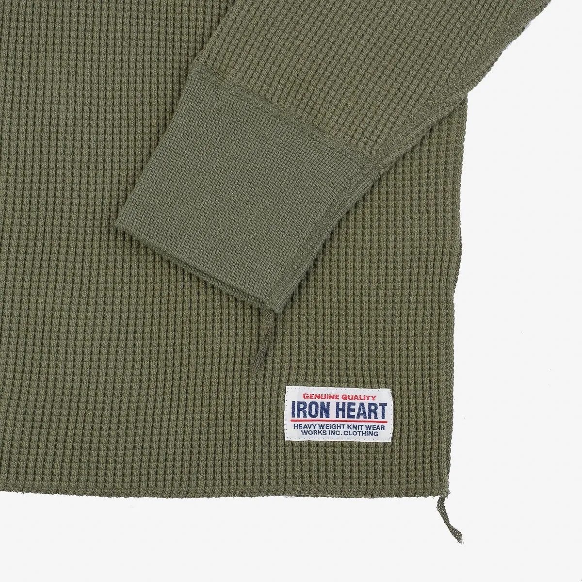 IHTL-1213-OLV Waffle Knit Long Sleeve Thermal Henley Olive sold by Brooklyn Clothing Co. product image thumbnail 3