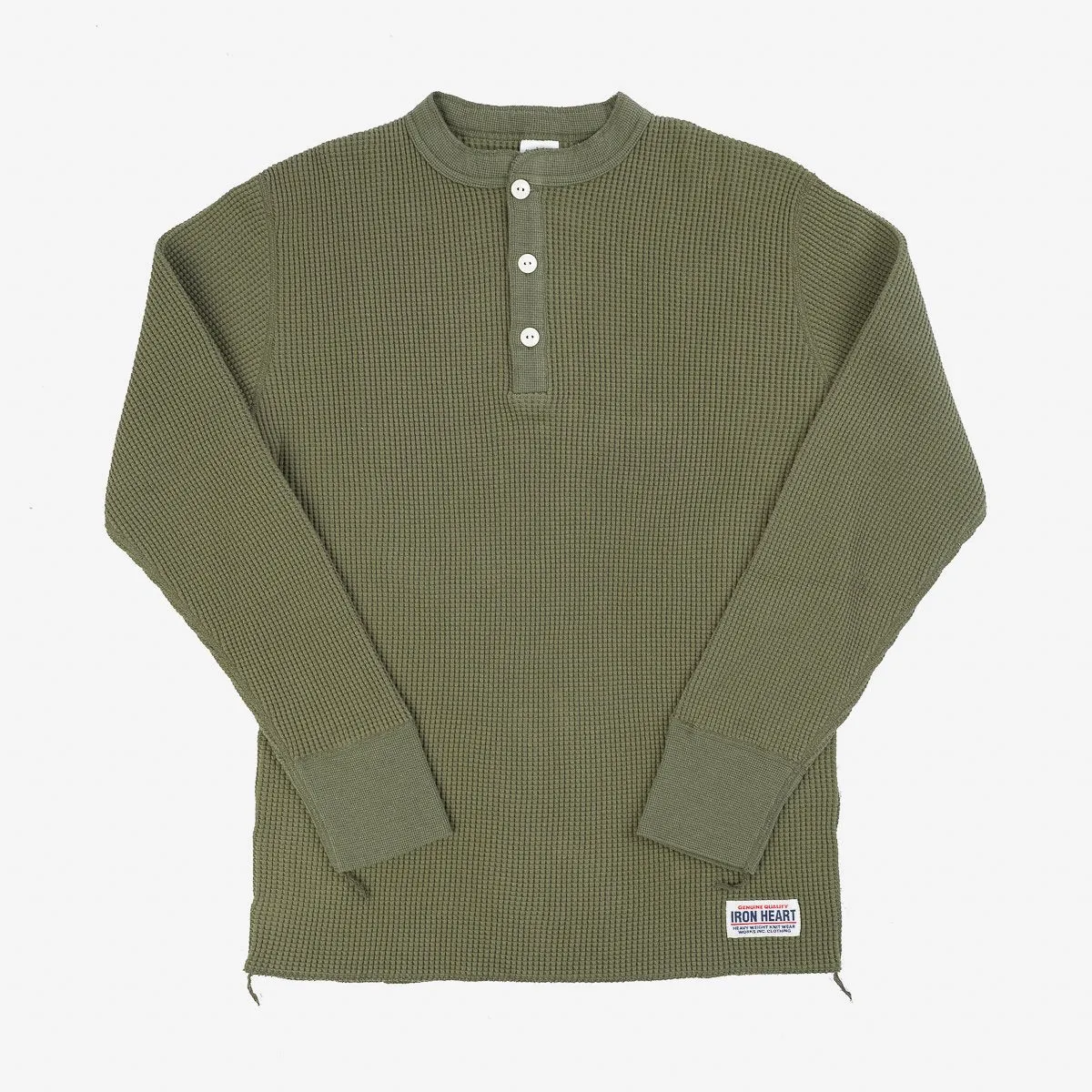 IHTL-1213-OLV Waffle Knit Long Sleeve Thermal Henley Olive sold by Brooklyn Clothing Co.