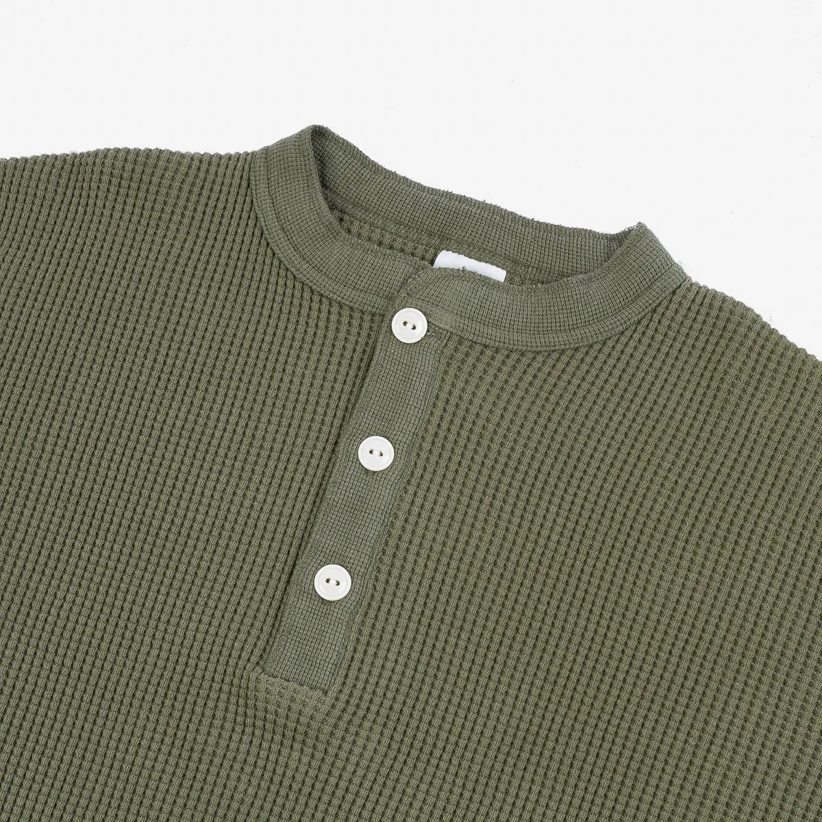 IHTL-1213-OLV Waffle Knit Long Sleeve Thermal Henley Olive sold by Brooklyn Clothing Co. product image thumbnail 2